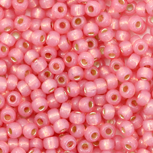 Miyuki 8/0 rocailles Duracoat silverlined dyed pink 8-4237