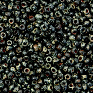 Miyuki 11/0 rocailles Opaque picasso black 11-4511
