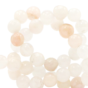 Natuursteen kralen kwarts 6mm Vanilla cream white