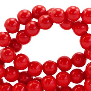 Glaskralen 8 mm opaque Fiery red