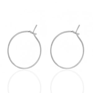 Oorbellen van Stainless steel Roestvrij staal (RVS) 15mm Zilver
