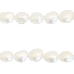 BQ Zoetwater parels nugget rond 8-9mm Naturel white