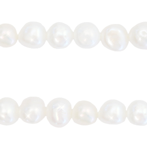 BQ Zoetwater parels nugget rond 7-8mm Naturel white