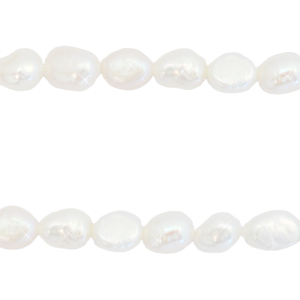 BQ Zoetwater parels nugget ovaal 8x5-6mm Natural white