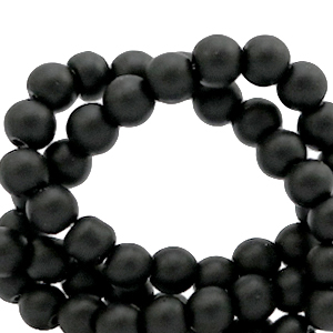 Glaskralen 4 mm mat Black