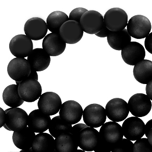 Super Polaris kralen 8 mm rond matt Jet black