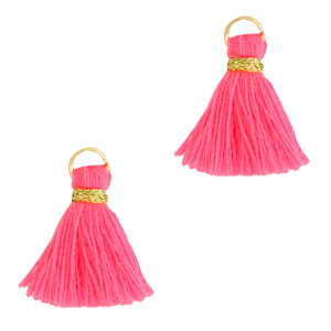 Kwastje 1.5cm Gold-hot pink