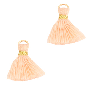 Kwastje 1.5cm Gold-seashell pink