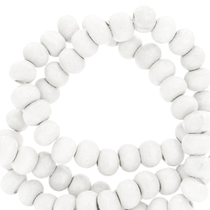 Houten kralen 6mm rond White