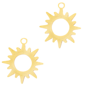 Bedels van Stainless steel Roestvrij staal (RVS) zon Goud