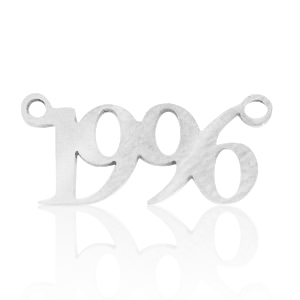 Bedels van Stainless steel Roestvrij staal (RVS) tussenstuk jaartal 1996 Zilver
