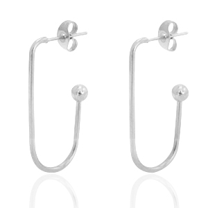Oorbellen van Stainless steel Roestvrij staal (RVS) Zilver