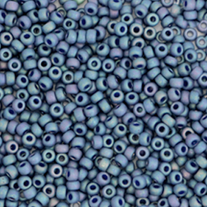 Miyuki 11/0 rocailles Opaque glazed frosted rainbow bayberry blue 11-4703