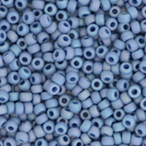 Miyuki 11/0 rocailles Opaque glazed frosted rainbow soft blue 11-4704