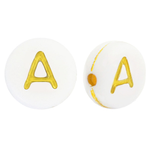 Acryl letterkralen A White-gold