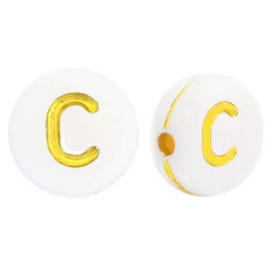 Acryl letterkralen C White-gold
