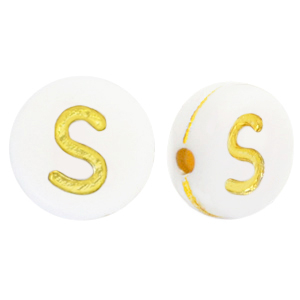 Acryl letterkralen S White-gold