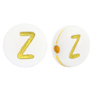 Acryl letterkralen Z White-gold
