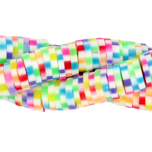 Kralen Katsuki 6mm Rainbow white mix