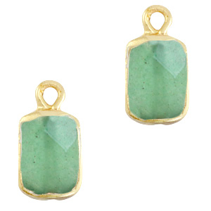 Hangers van natuursteen rectangle Ocean green-gold