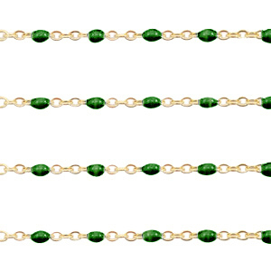 Benodigdheden van Stainless steel Roestvrij staal (RVS) jasseron 1mm Ultramarine green-goud