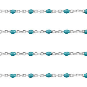 Benodigdheden van Stainless steel Roestvrij staal (RVS) jasseron 1mm Pretty peacock blue-zilver
