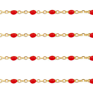 Benodigdheden van Stainless steel Roestvrij staal (RVS) jasseron 1mm Samba red-goud
