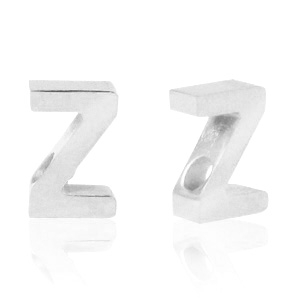 Kralen van Stainless steel Roestvrij staal (RVS) kralen letter Z Zilver