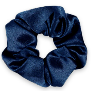 Scrunchie silky haarelastiek Deep blue