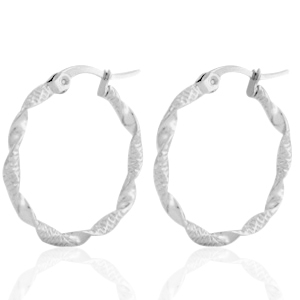 Oorbellen van Stainless steel Roestvrij staal (RVS) creolen Zilver