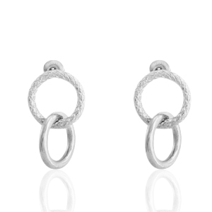 Oorbellen van Stainless steel Roestvrij staal (RVS) oorstekers ringen Zilver