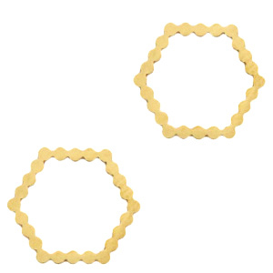 Bedels van Stainless steel Roestvrij staal (RVS) tussenstuk hexagon Goud