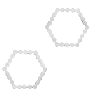 Bedels van Stainless steel Roestvrij staal (RVS) tussenstuk hexagon Zilver