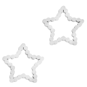 Bedels van Stainless steel Roestvrij staal (RVS) tussenstuk star Zilver
