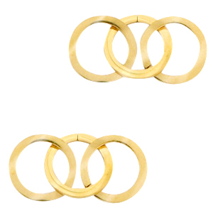 Bedels van Stainless steel Roestvrij staal (RVS) tussenstuk triple circle Goud