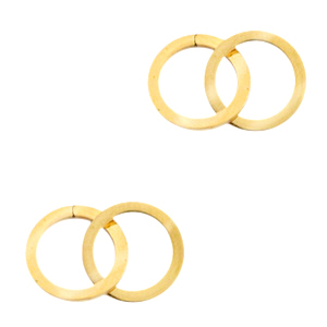 Bedels van Stainless steel Roestvrij staal (RVS) tussenstuk double circle Goud