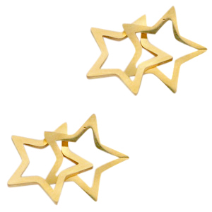Bedels van Stainless steel Roestvrij staal (RVS) tussenstuk double star Goud