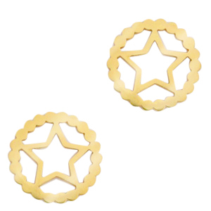 Bedels van Stainless steel Roestvrij staal (RVS) tussenstuk star Goud