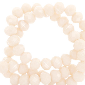 Facet kralen top quality disc 4x3mm Silky peach-pearl shine coating