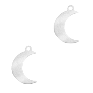 Bedels van Stainless steel Roestvrij staal (RVS) maan Zilver