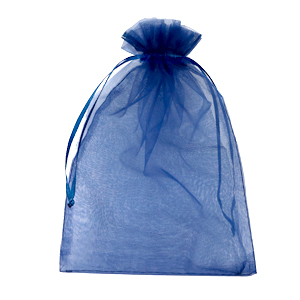 Organza sieradenzakje 13x18cm Navy blue