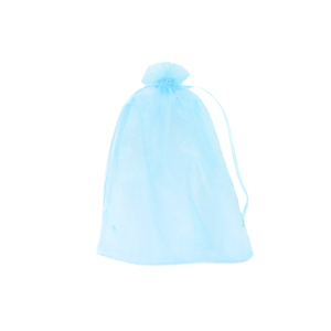 Organza sieradenzakje 7x9cm Turquoise blue