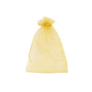 Organza sieradenzakje 7x9cm Golden yellow