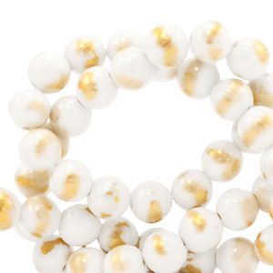 Natuursteen kralen calciet 8mm White-gold