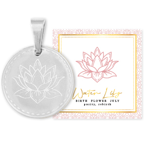 Mix & Match bedels van Stainless steel Roestvrij staal (RVS) 15mm Birth flower July-Water lily Zilver