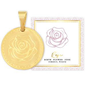 Mix & Match bedels van Stainless steel Roestvrij staal (RVS) 15mm Birth flower June-Rose Goud