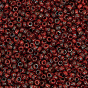 Miyuki 11/0 rocailles Opaque picasso red 11-4513