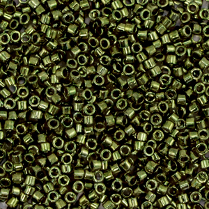 Miyuki kralen 11/0 delica's Metallic olive green DB-11