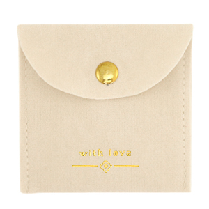 Sieradenzakje "with love" Beige-gold