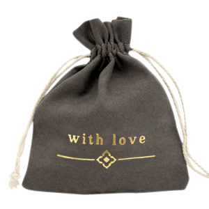 Sieradenzakje "with love" Black-gold